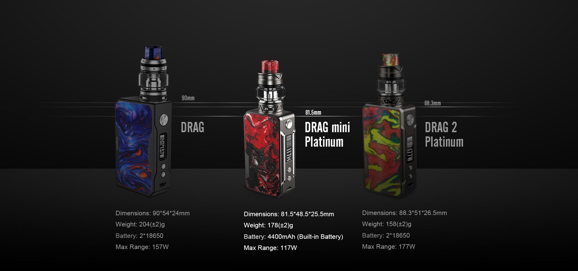 VOOPOO DRAG MINI PLATINIUM | VapeoMex VOOPOO DRAG MINI PLATINIUM | VapeoMex